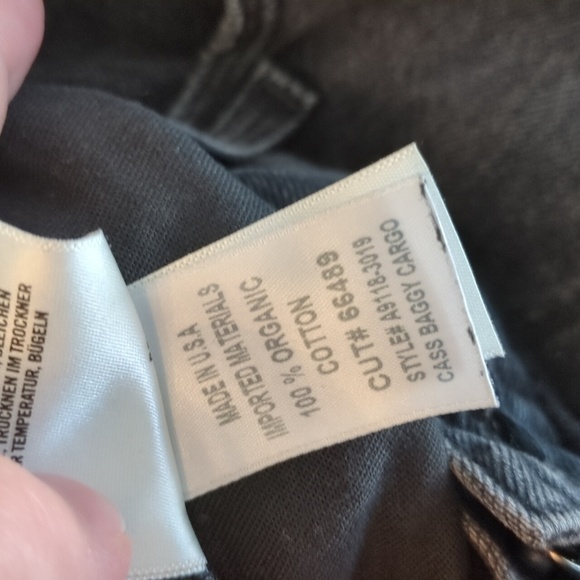 Agolde Cass Baggy Cargo Jean Grunge Black Organic Cotton Sz 33 Gorp Core - Picture 10 of 11